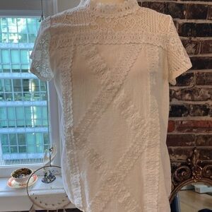 Elegant White Lace Women's Top